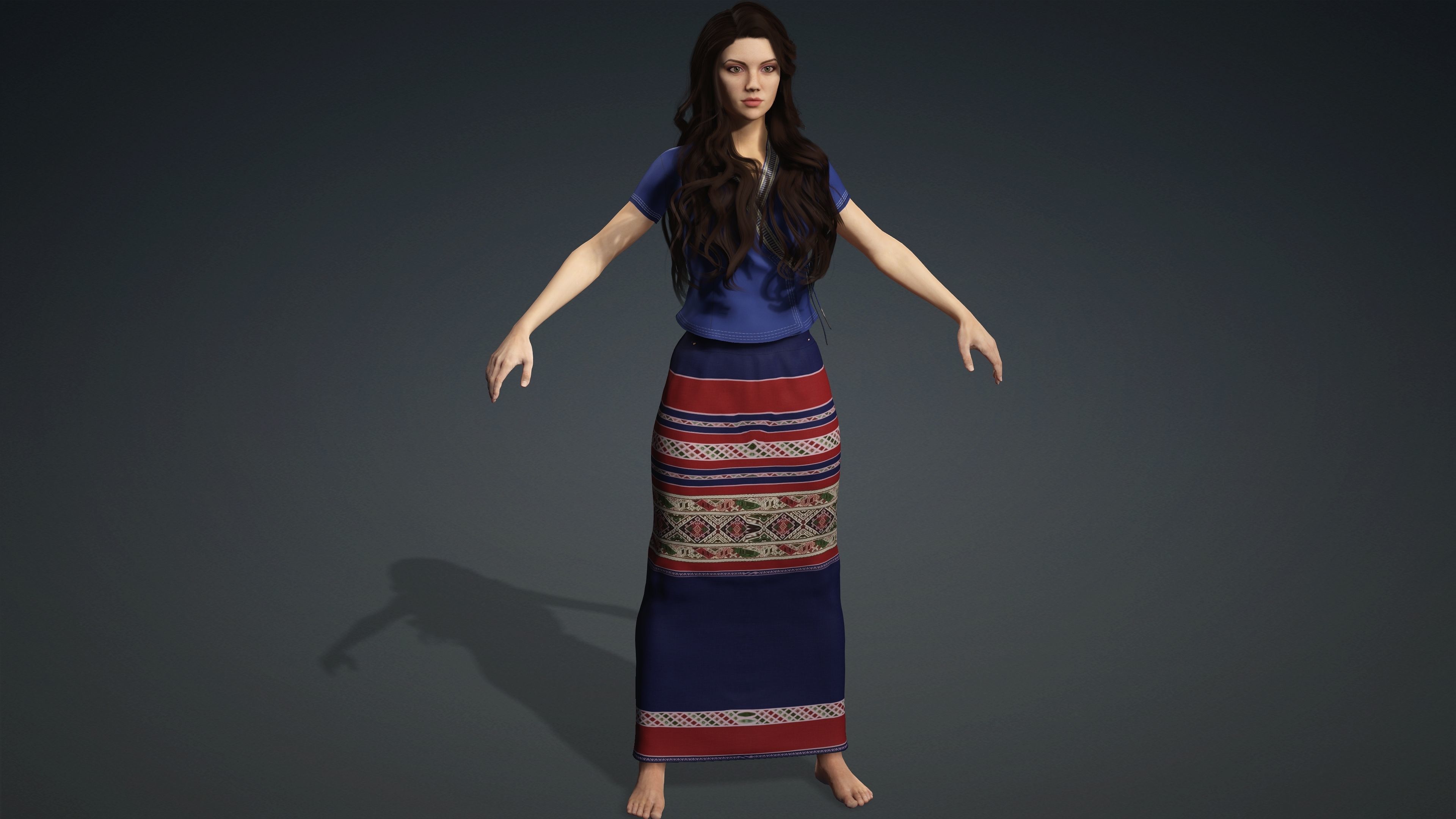 Sexy Character - Fully Rigged 3D model Low-poly 3D model_2