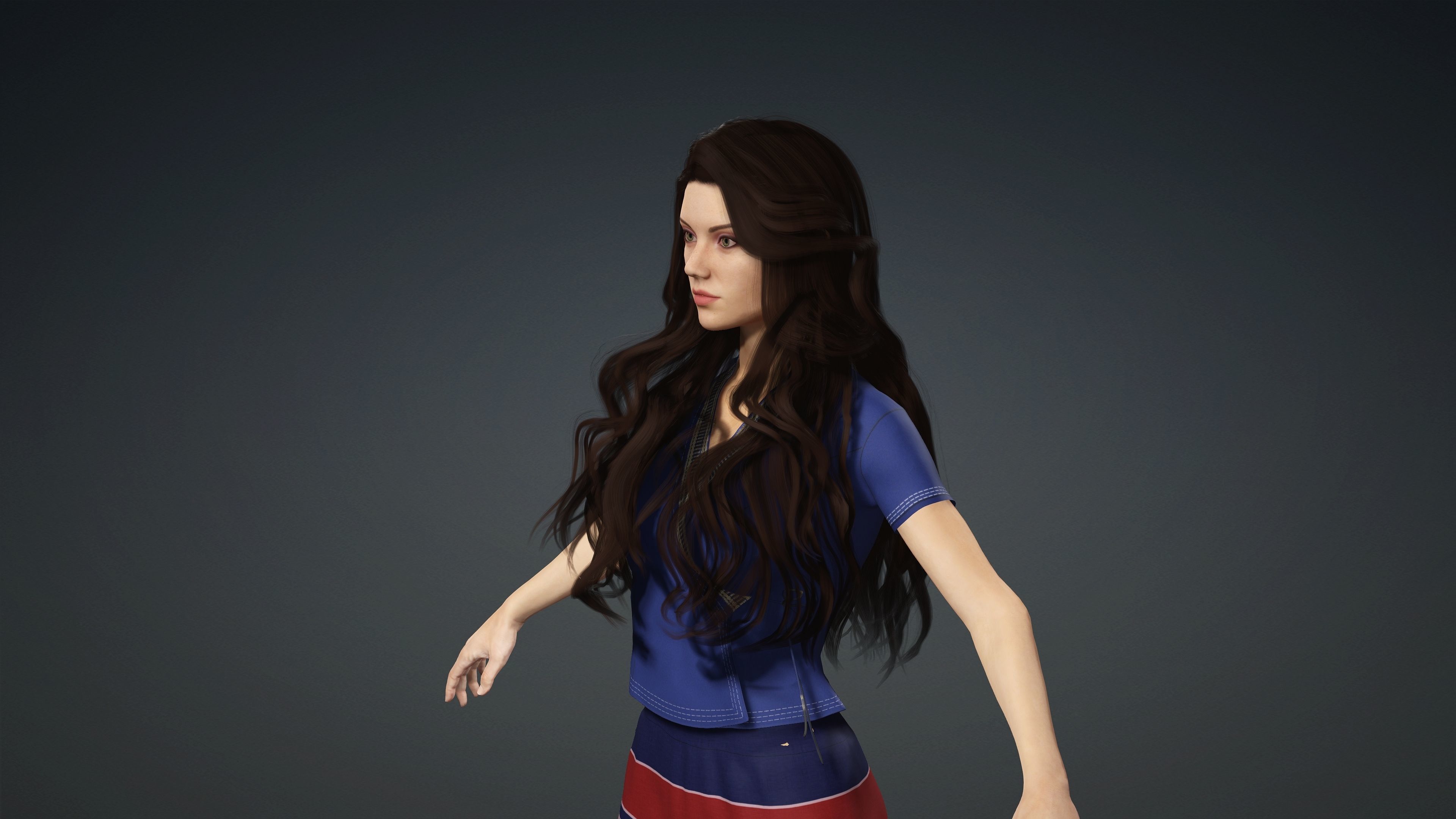 Sexy Character - Fully Rigged 3D model Low-poly 3D model_3