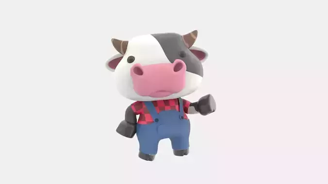 Cute Cow 3D Illustration