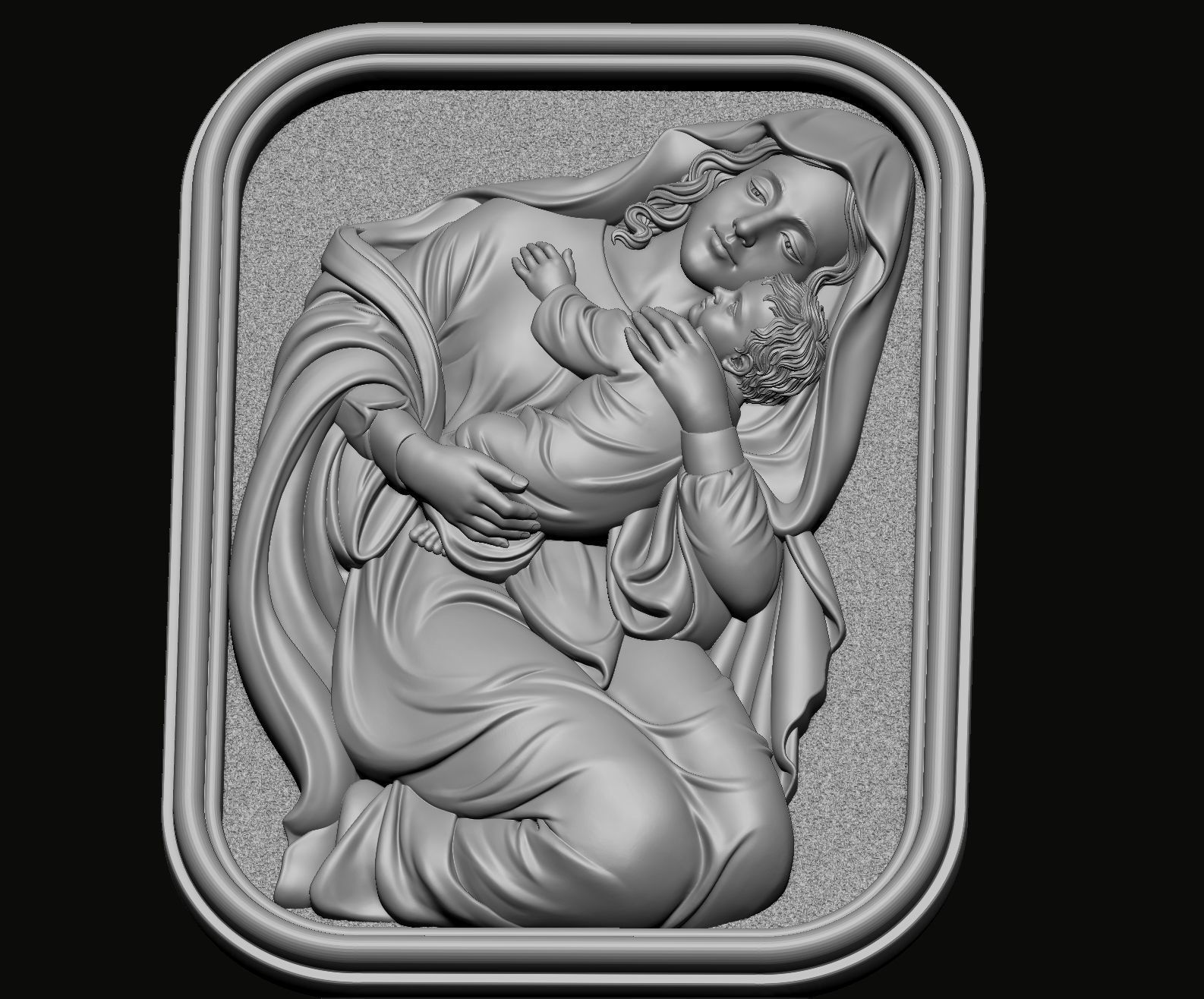 Mary with Baby Jesus 3D print model_3