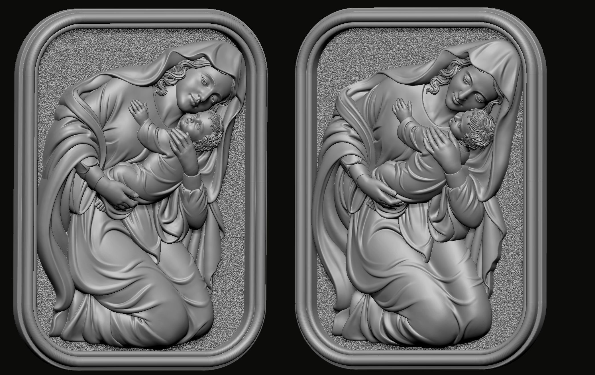 Mary with Baby Jesus 3D print model_1