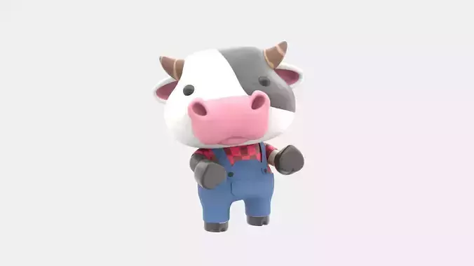 Cute Cow 3D Illustration