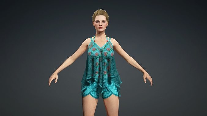 Sexy Character - Fully Rigged 3D model Low-poly 3D model