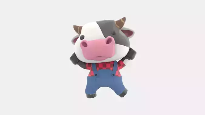 Cute Cow 3D Illustration