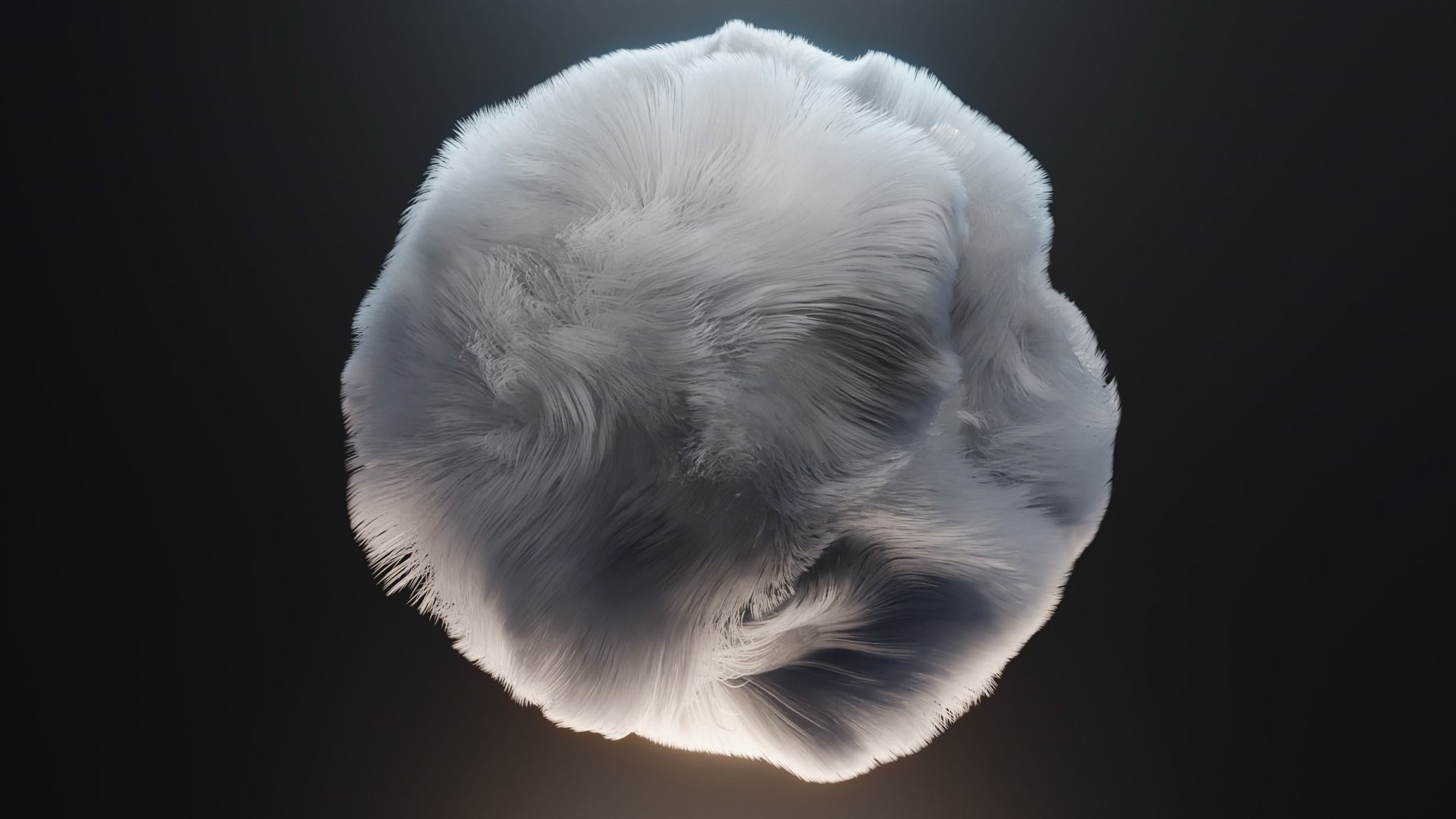 Fuzzy Violet Sphere - Realistic Particle Hair Simulation 3D model_5