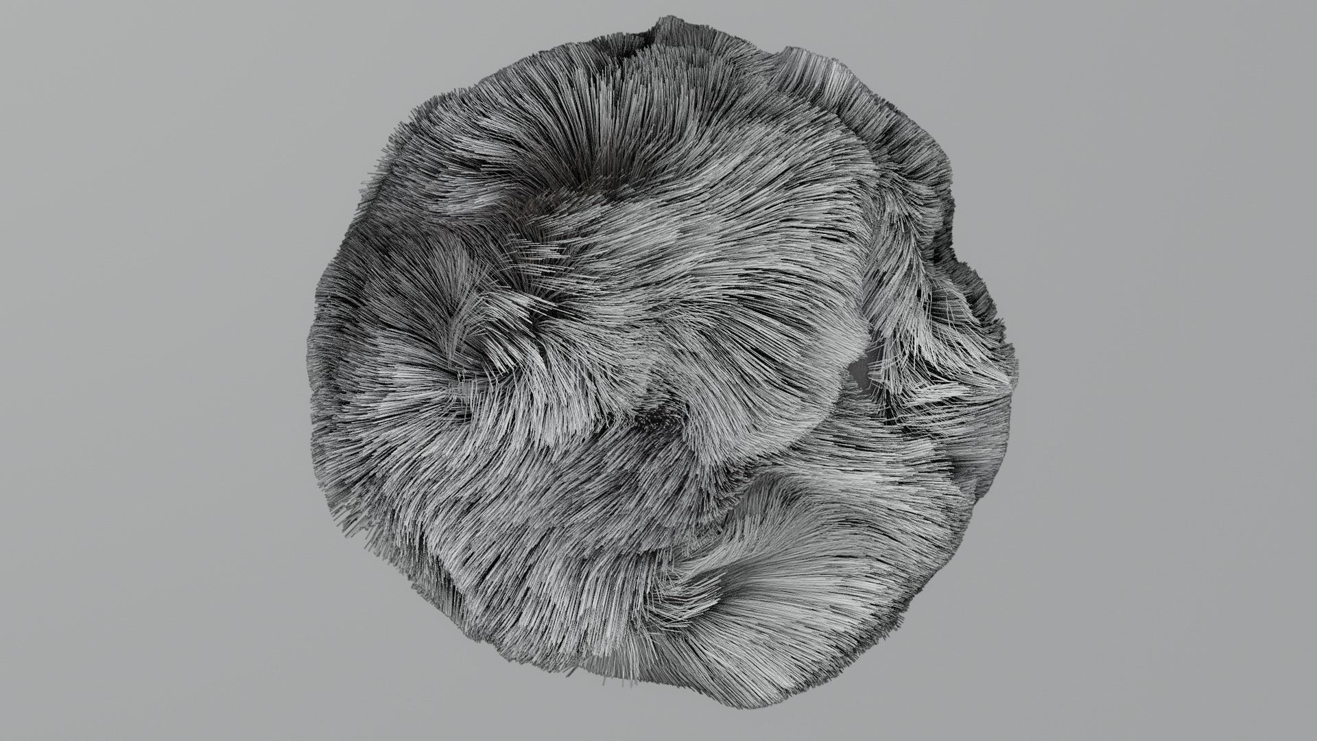 Fuzzy Violet Sphere - Realistic Particle Hair Simulation 3D model_6