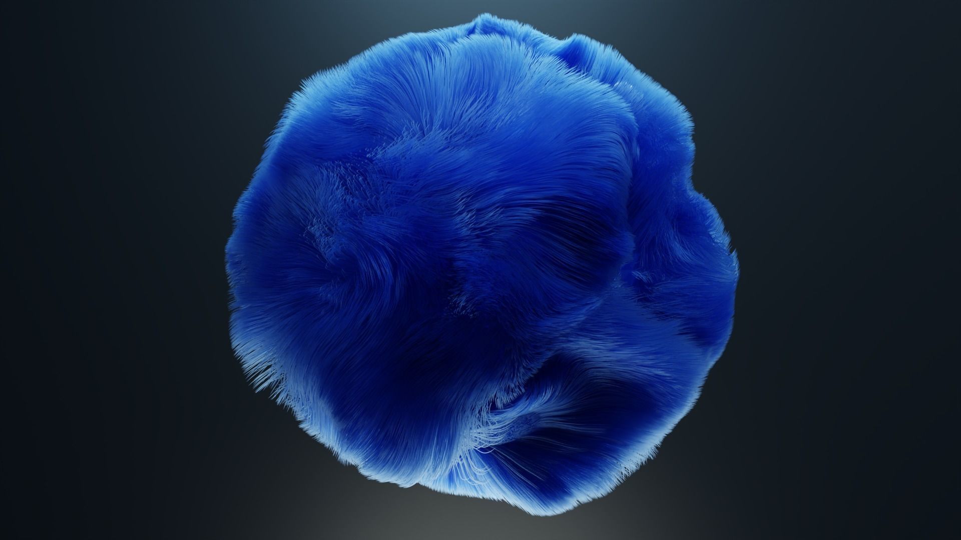 Fuzzy Violet Sphere - Realistic Particle Hair Simulation 3D model_4