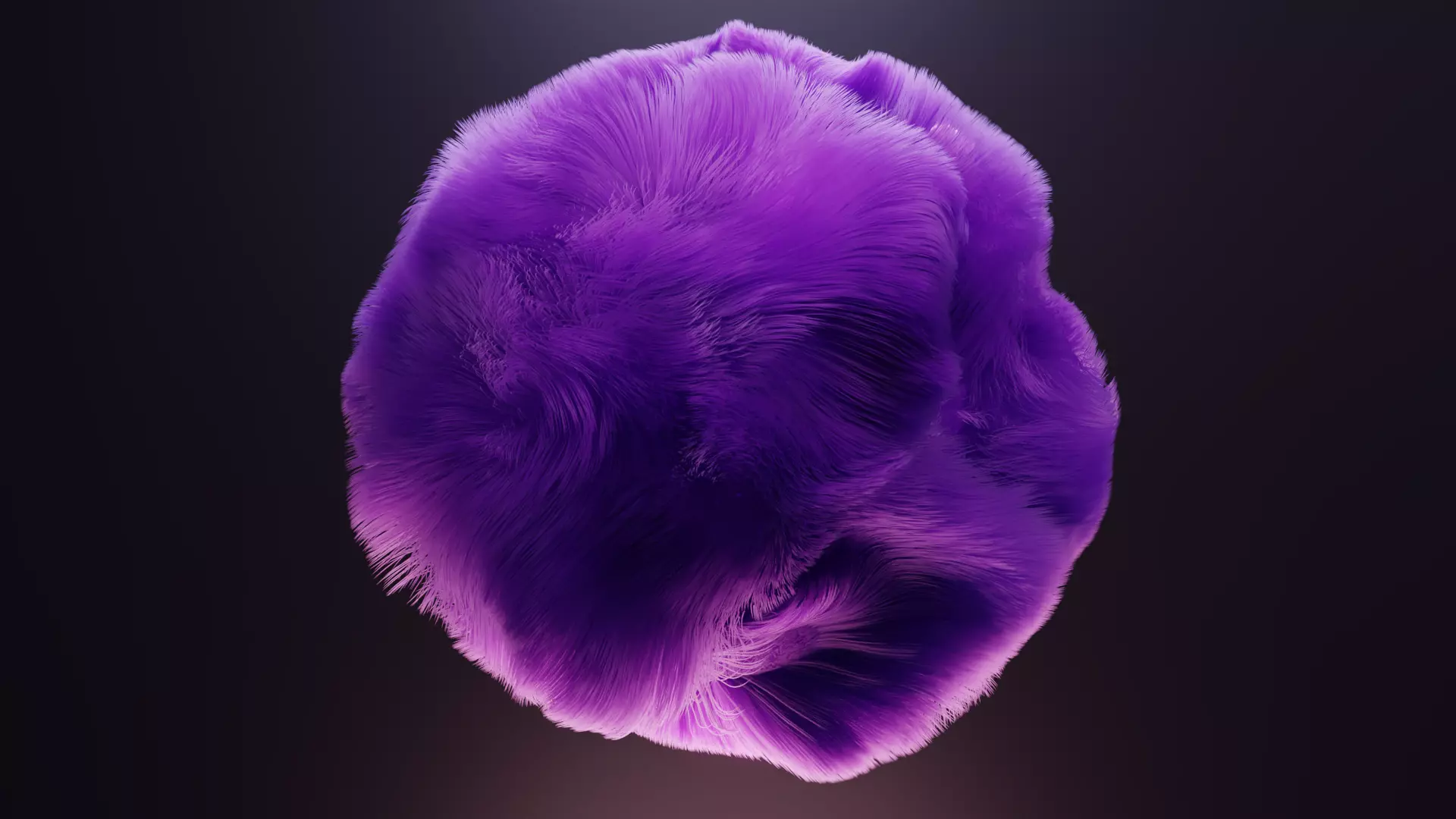 Fuzzy Violet Sphere - Realistic Particle Hair Simulation 3D model_0