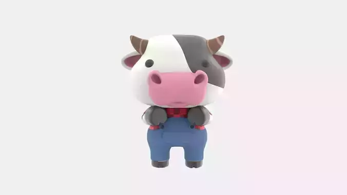 Cute Cow 3D Illustration