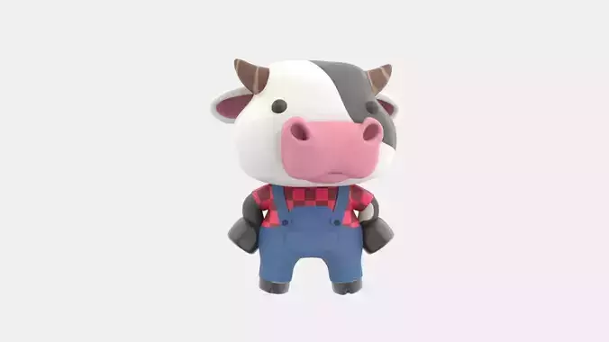 Cute Cow 3D Illustration
