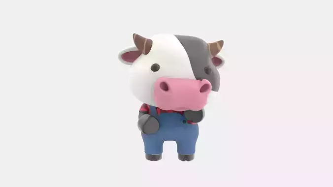 Cute Cow 3D Illustration