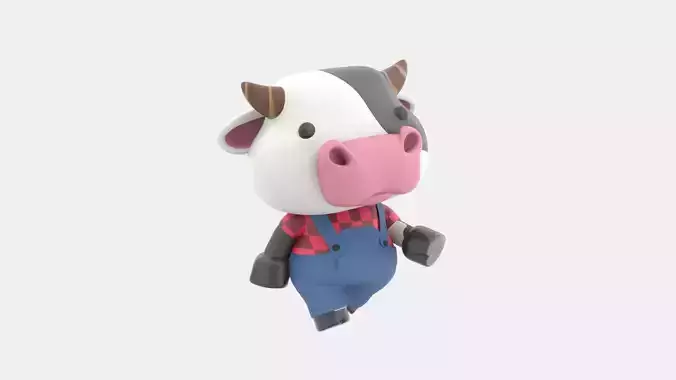 Cute Cow 3D Illustration