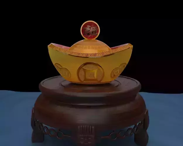 Chinese gold ingot piggy bank 