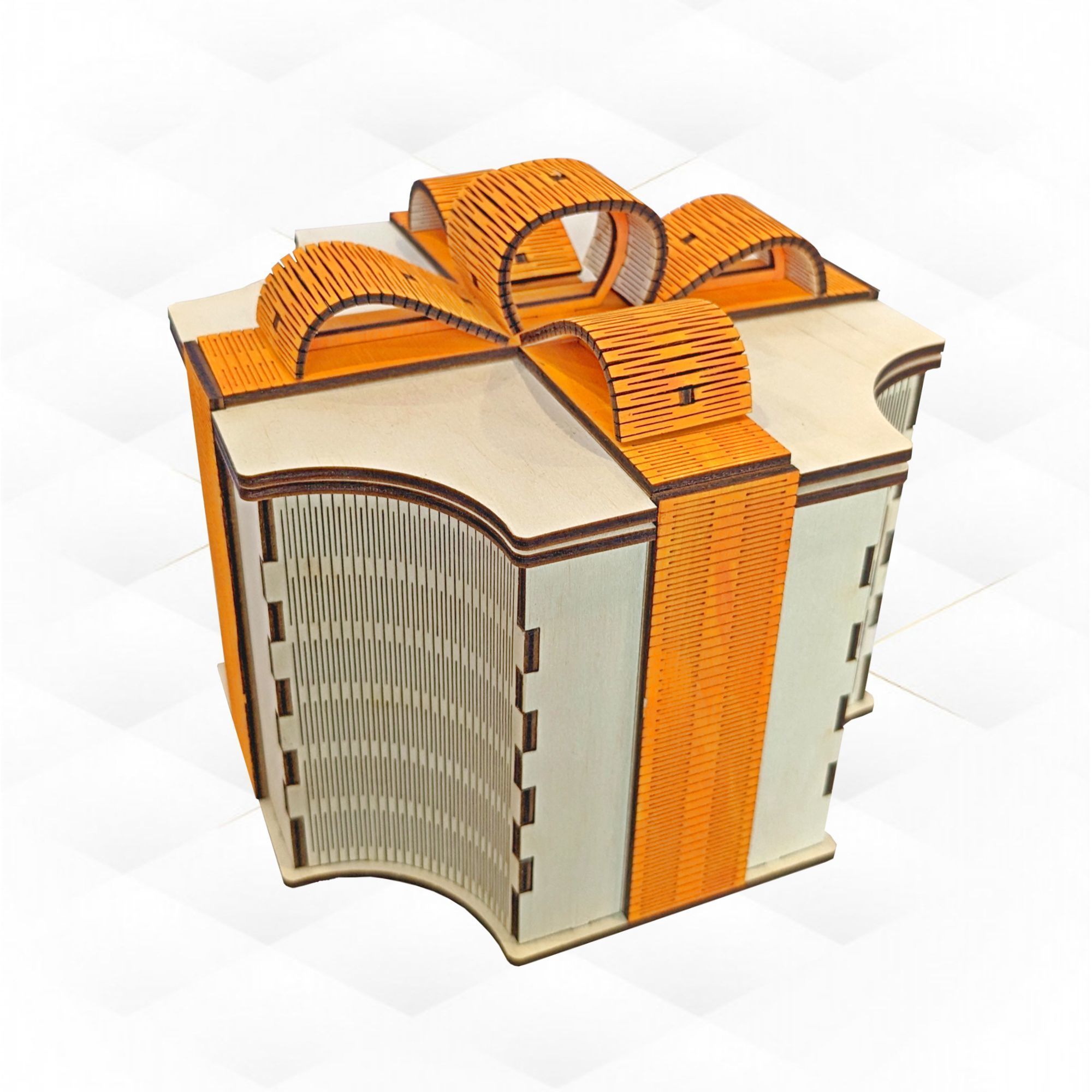 Gift box Bow svg dxf files laser cutting 3D print model_2