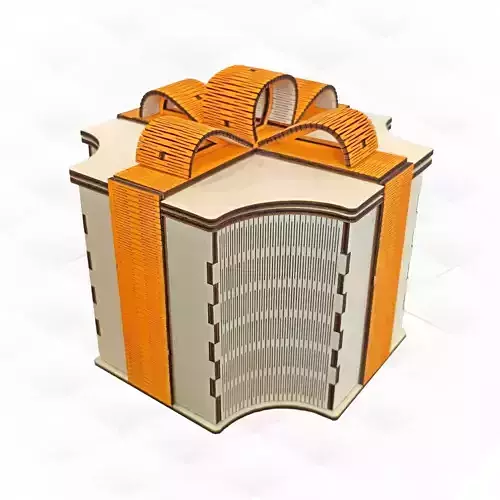 Gift box Bow svg dxf files laser cutting 3D print model