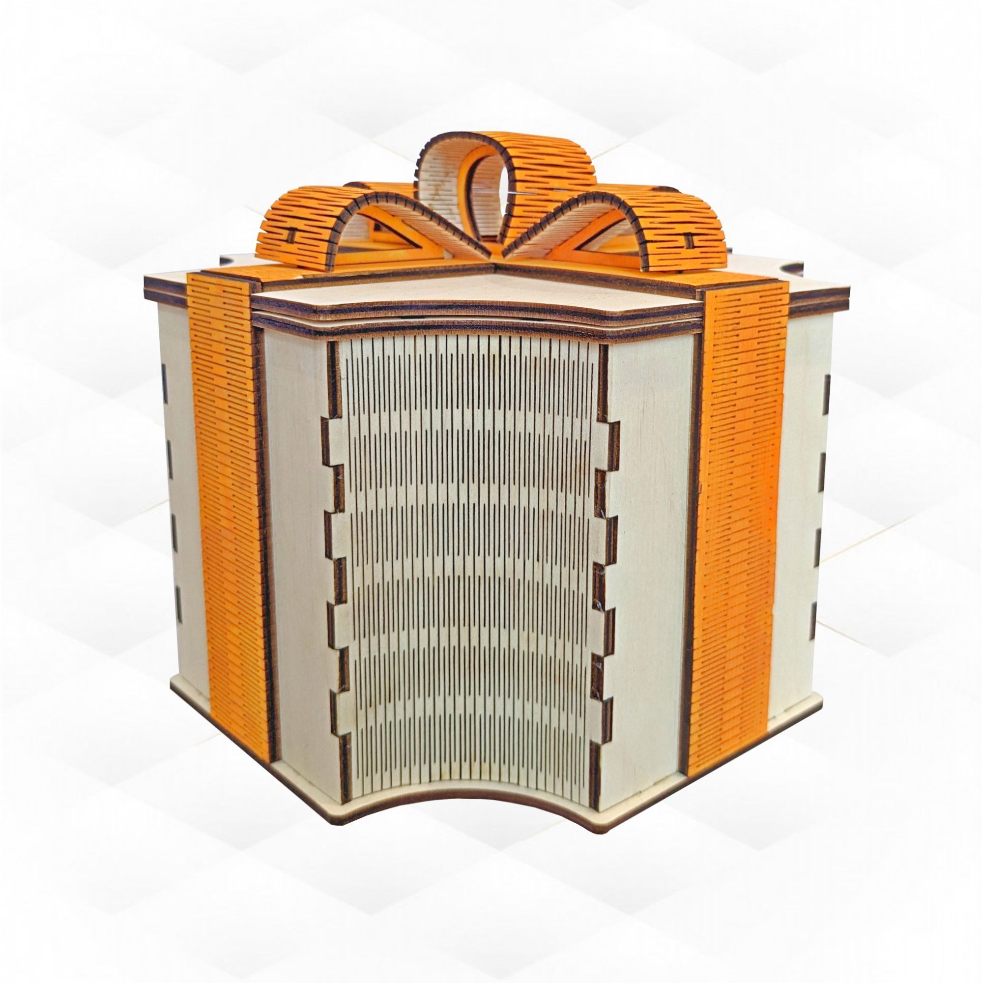 Gift box Bow svg dxf files laser cutting 3D print model_4
