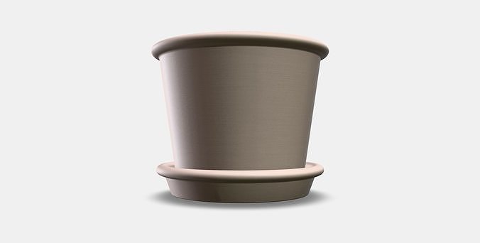 MUSKOTBLOMMA Plant pot with saucer 1 Low-poly 3D model