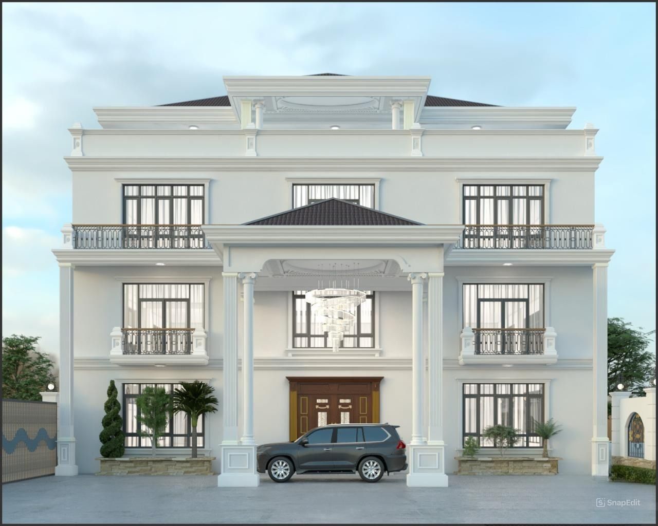 Modern Classic Home 3D model_1
