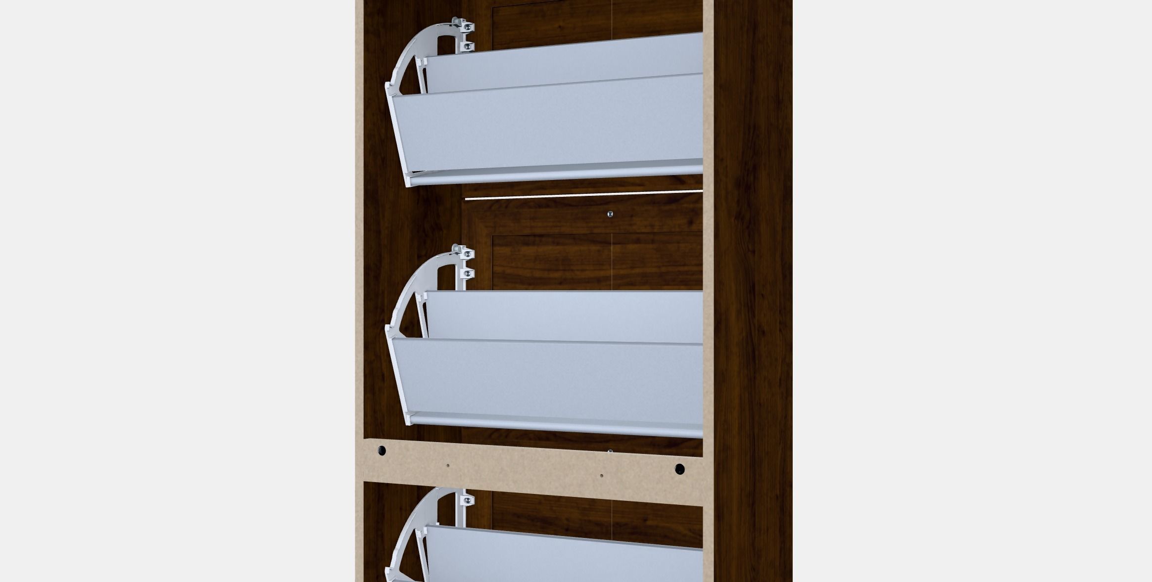 BRUSALI Shoe cabinet with 3 compartments 1 Low-poly 3D model_8