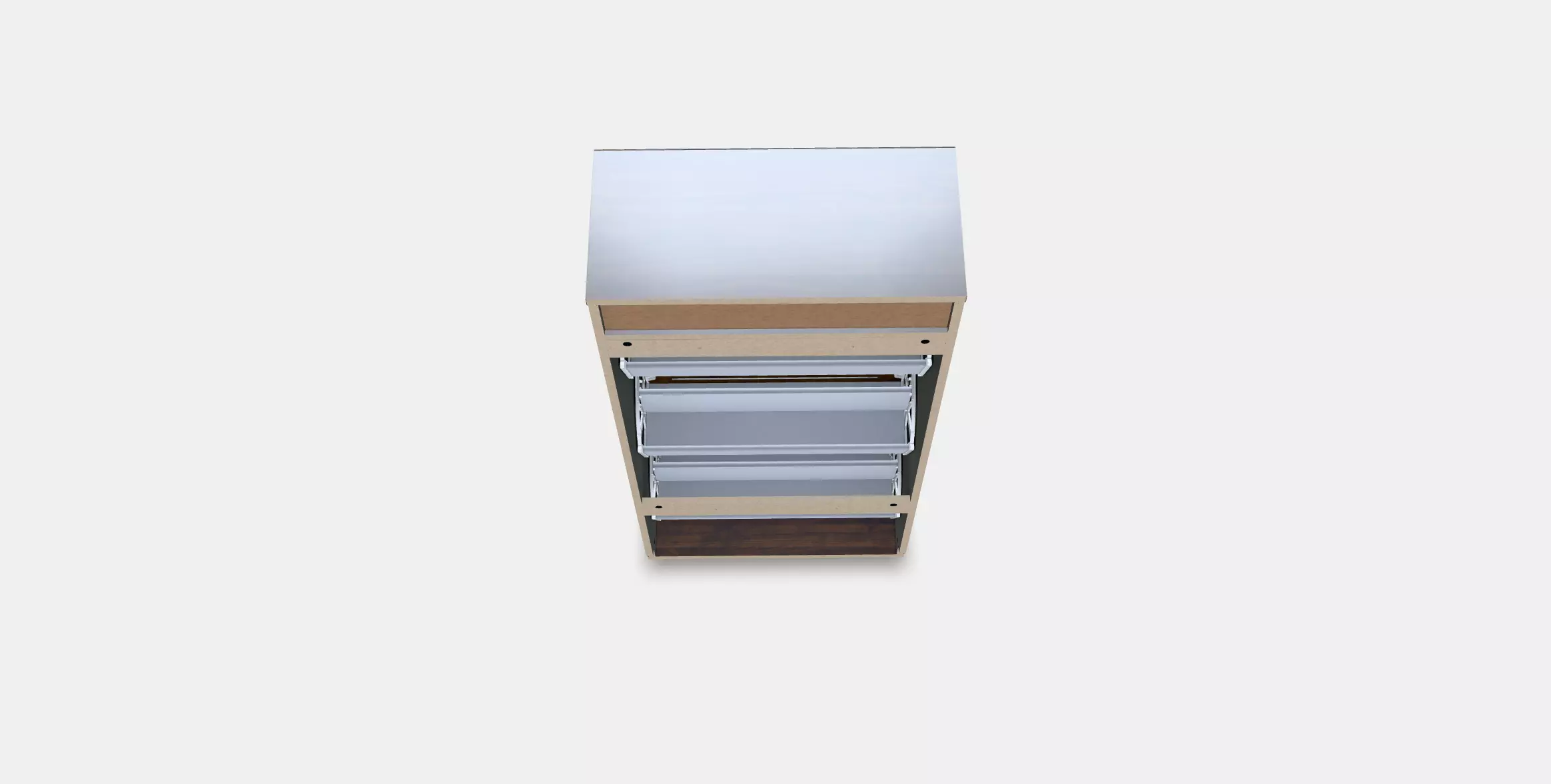 BRUSALI Shoe cabinet with 3 compartments 1 Low-poly 3D model_0
