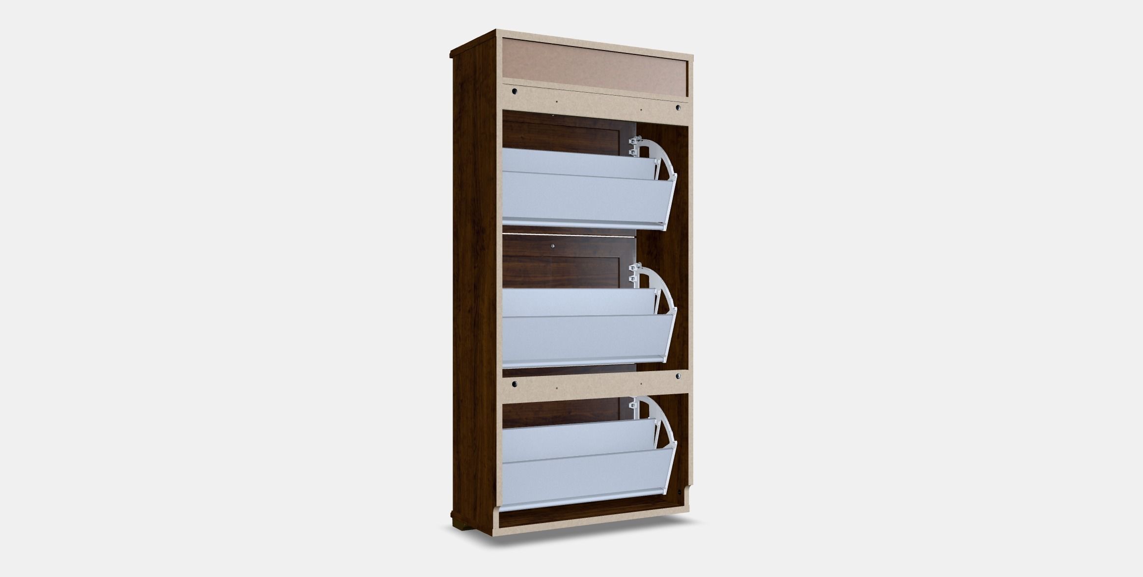 BRUSALI Shoe cabinet with 3 compartments 1 Low-poly 3D model_16
