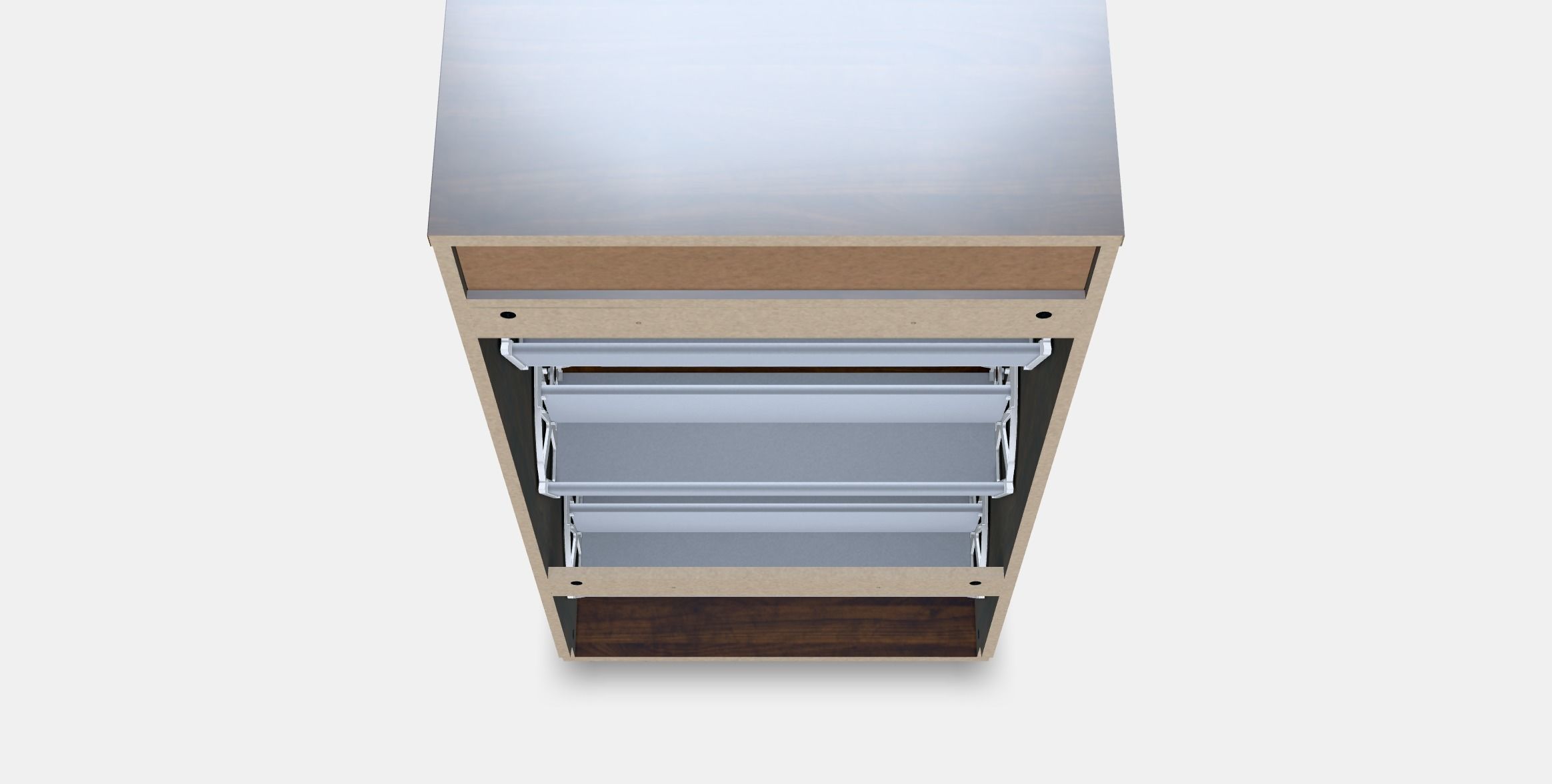 BRUSALI Shoe cabinet with 3 compartments 1 Low-poly 3D model_2