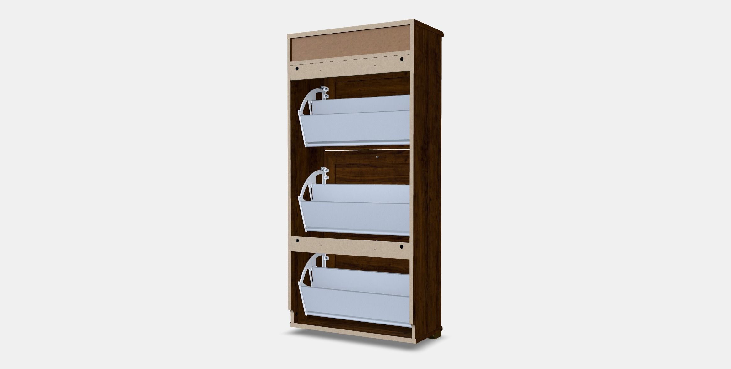BRUSALI Shoe cabinet with 3 compartments 1 Low-poly 3D model_3