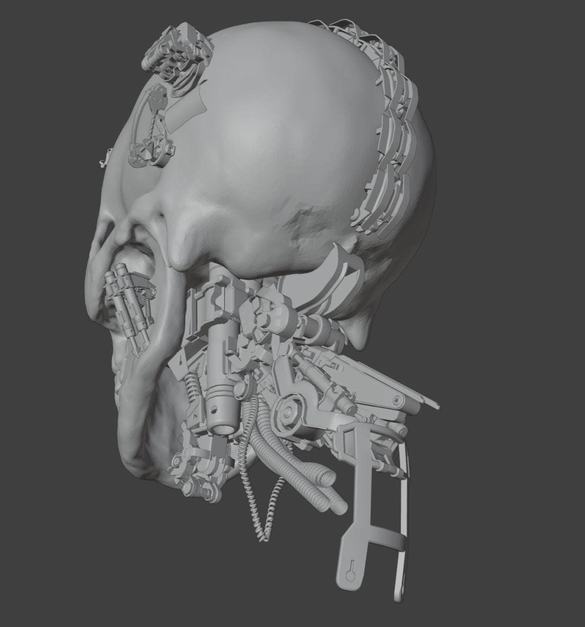 Cyberpunk Skull 3D model_5