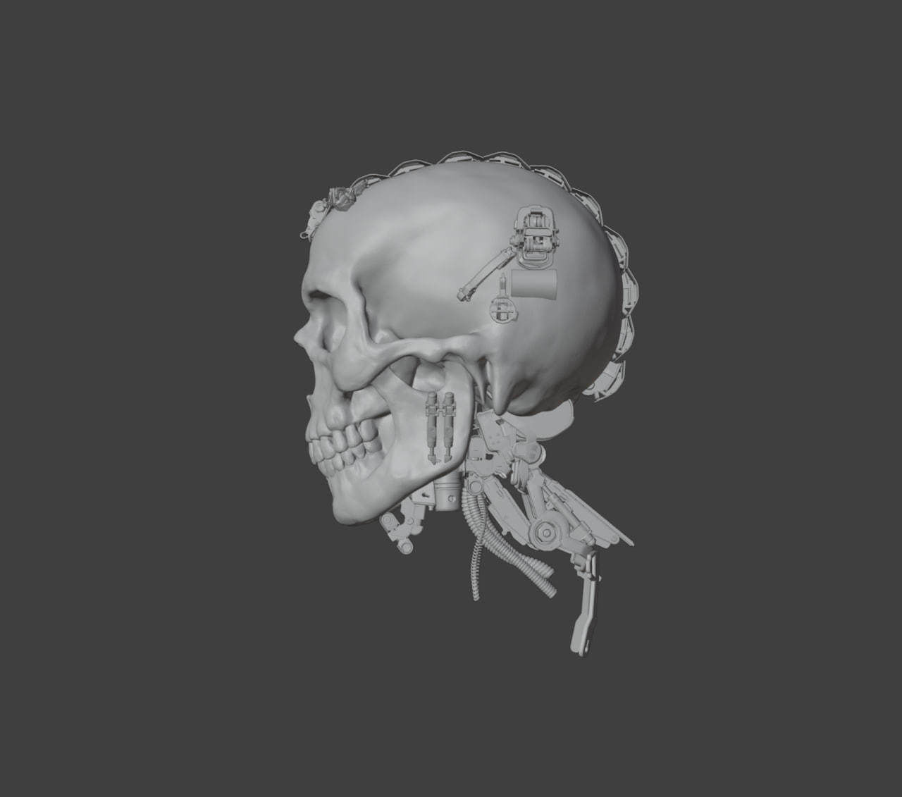 Cyberpunk Skull 3D model_3