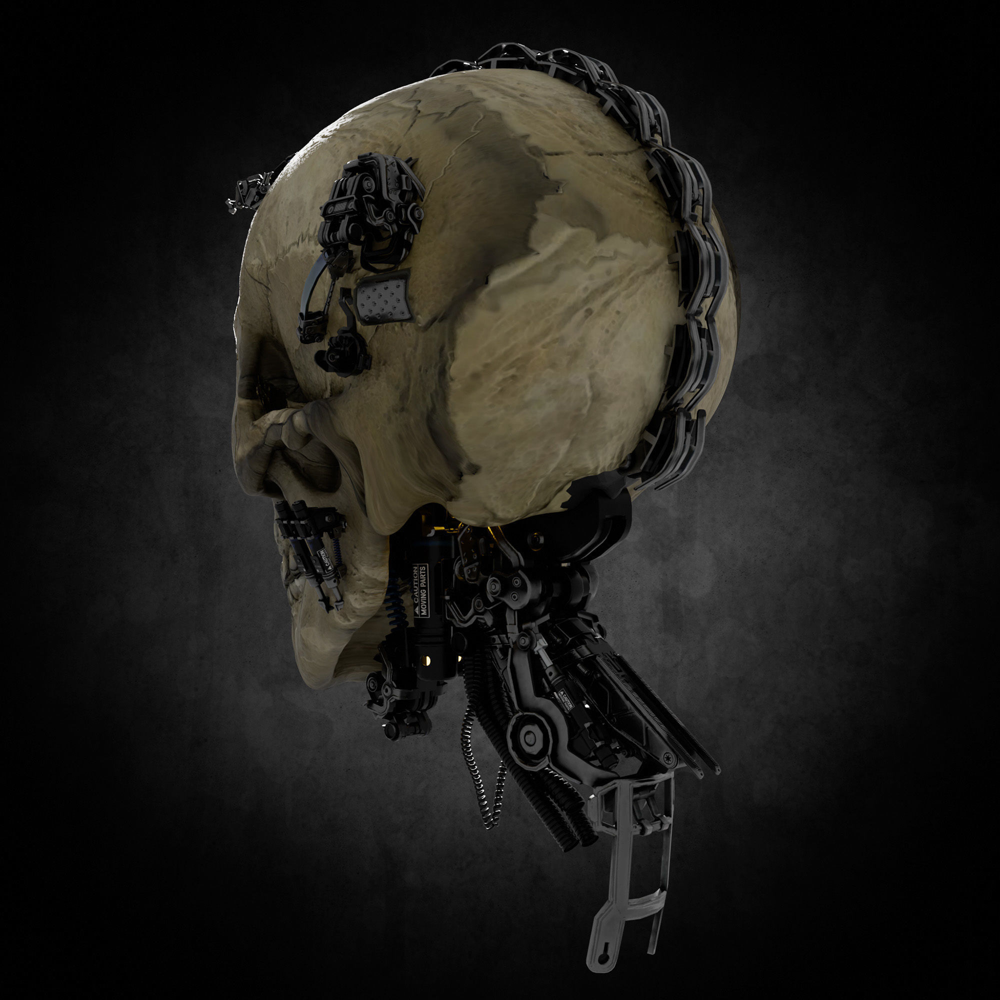 Cyberpunk Skull 3D model_2