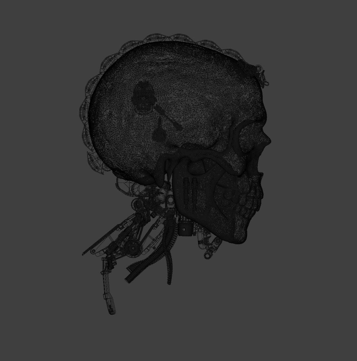 Cyberpunk Skull 3D model_4