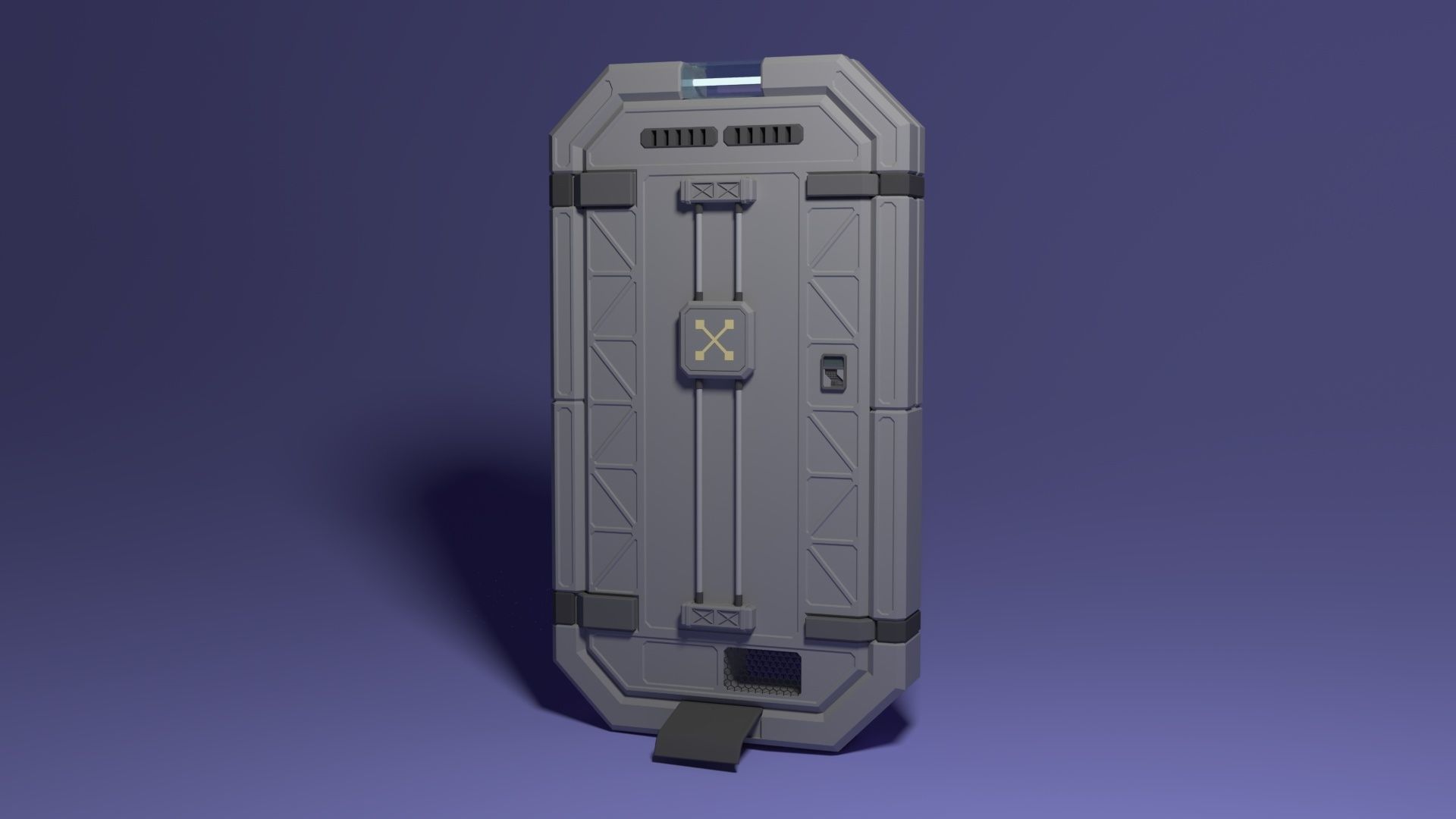 Sci -fi door v2 Free 3D model_1