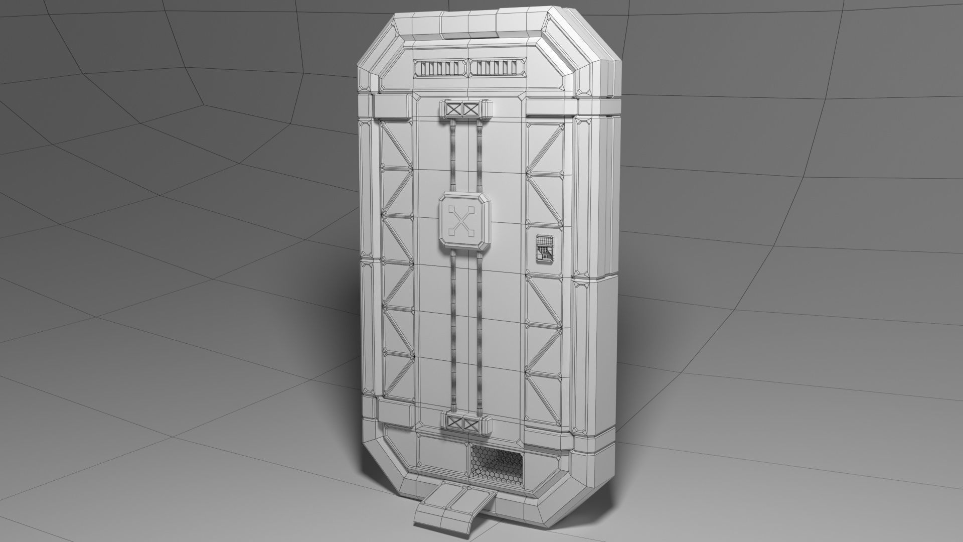 Sci -fi door v2 Free 3D model_6