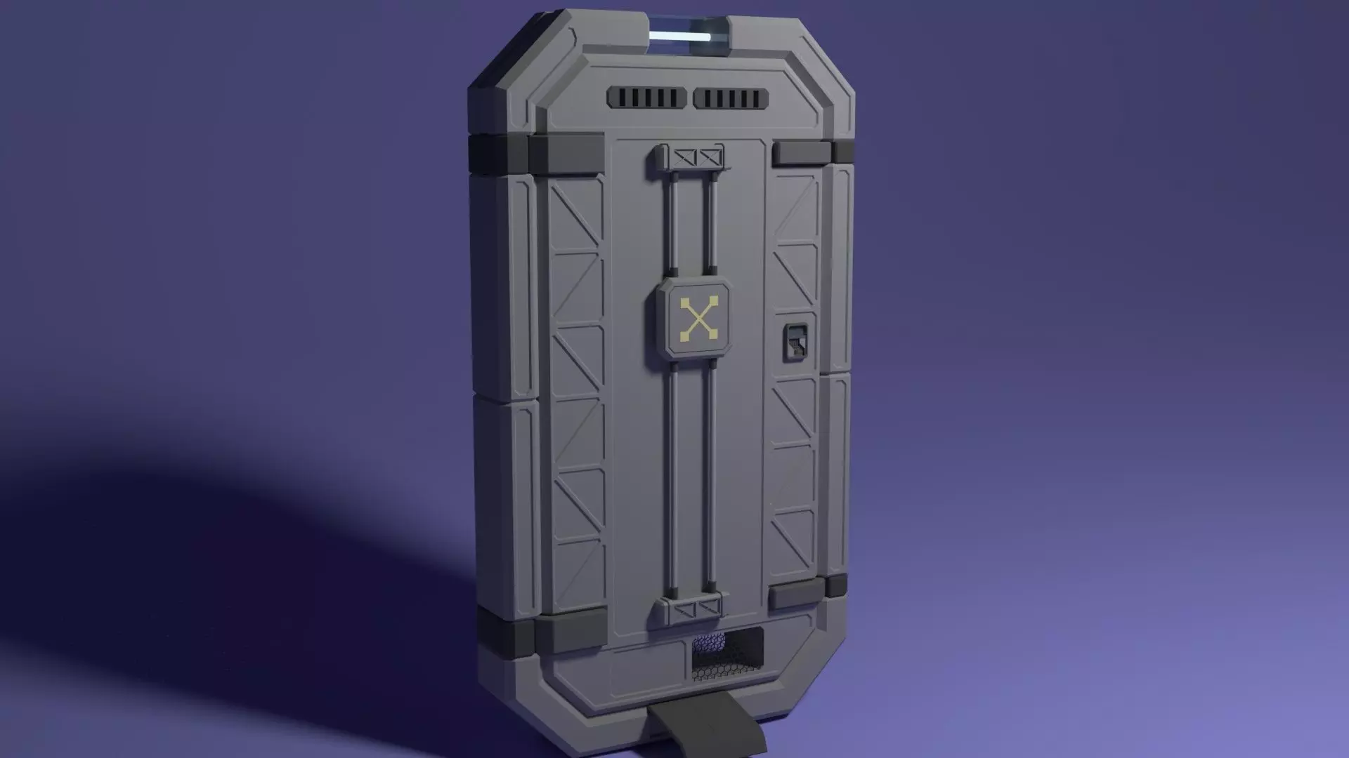 Sci -fi door v2 Free 3D model_0