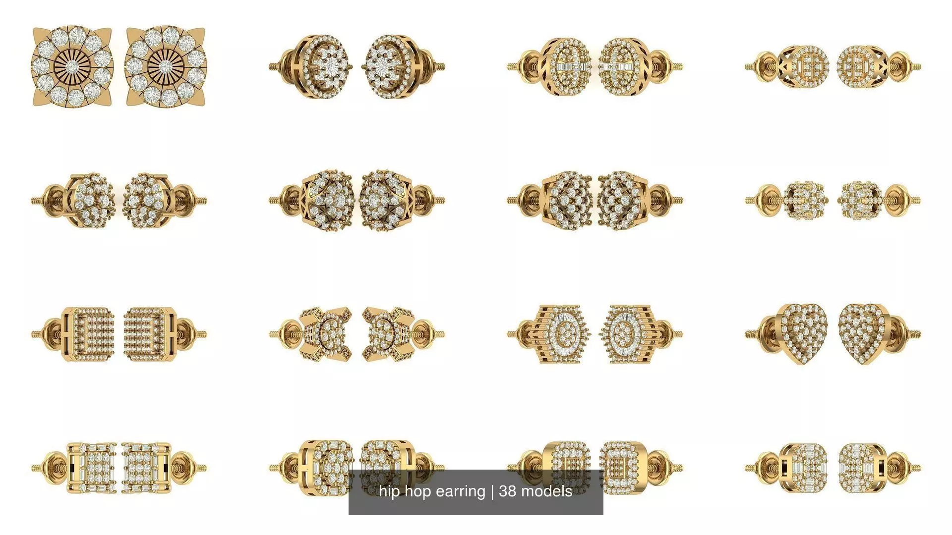 hip hop earring 3D Model Collection_0