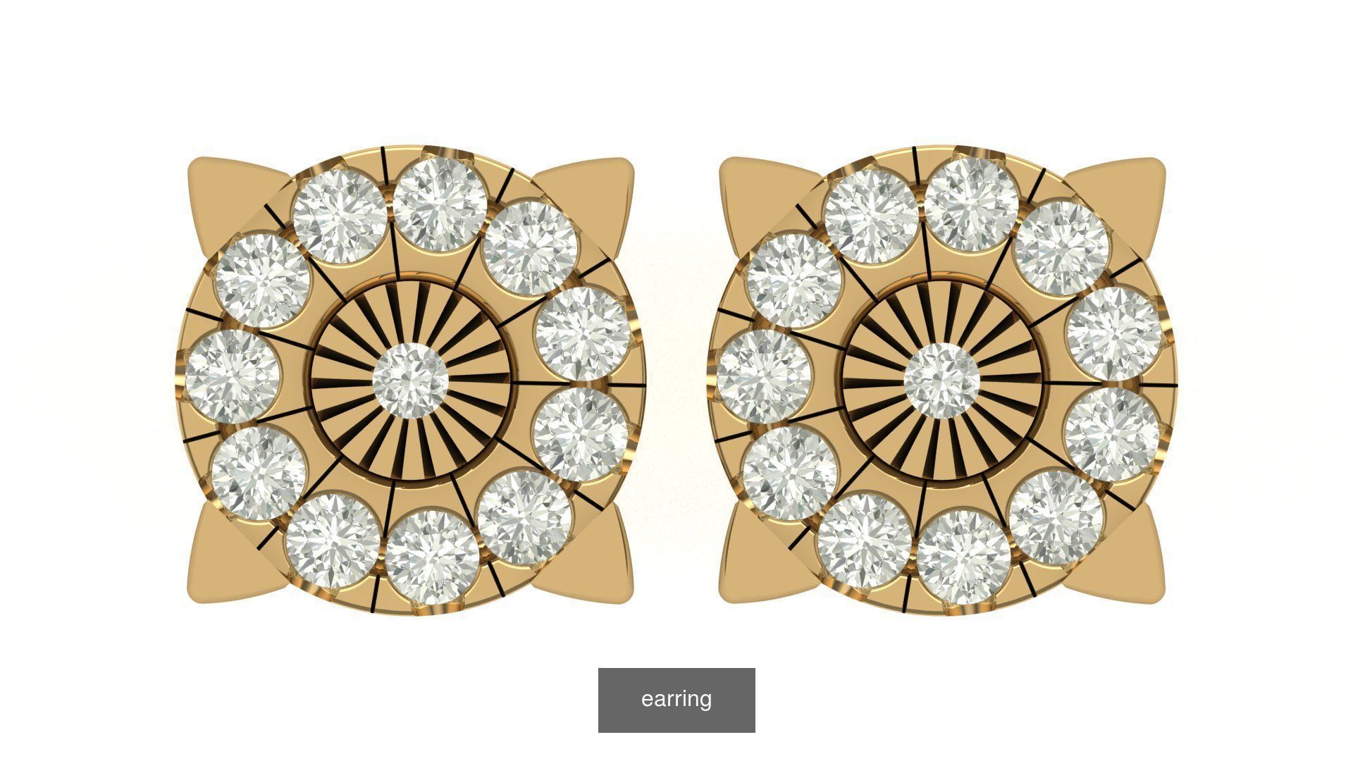 hip hop earring 3D Model Collection_5