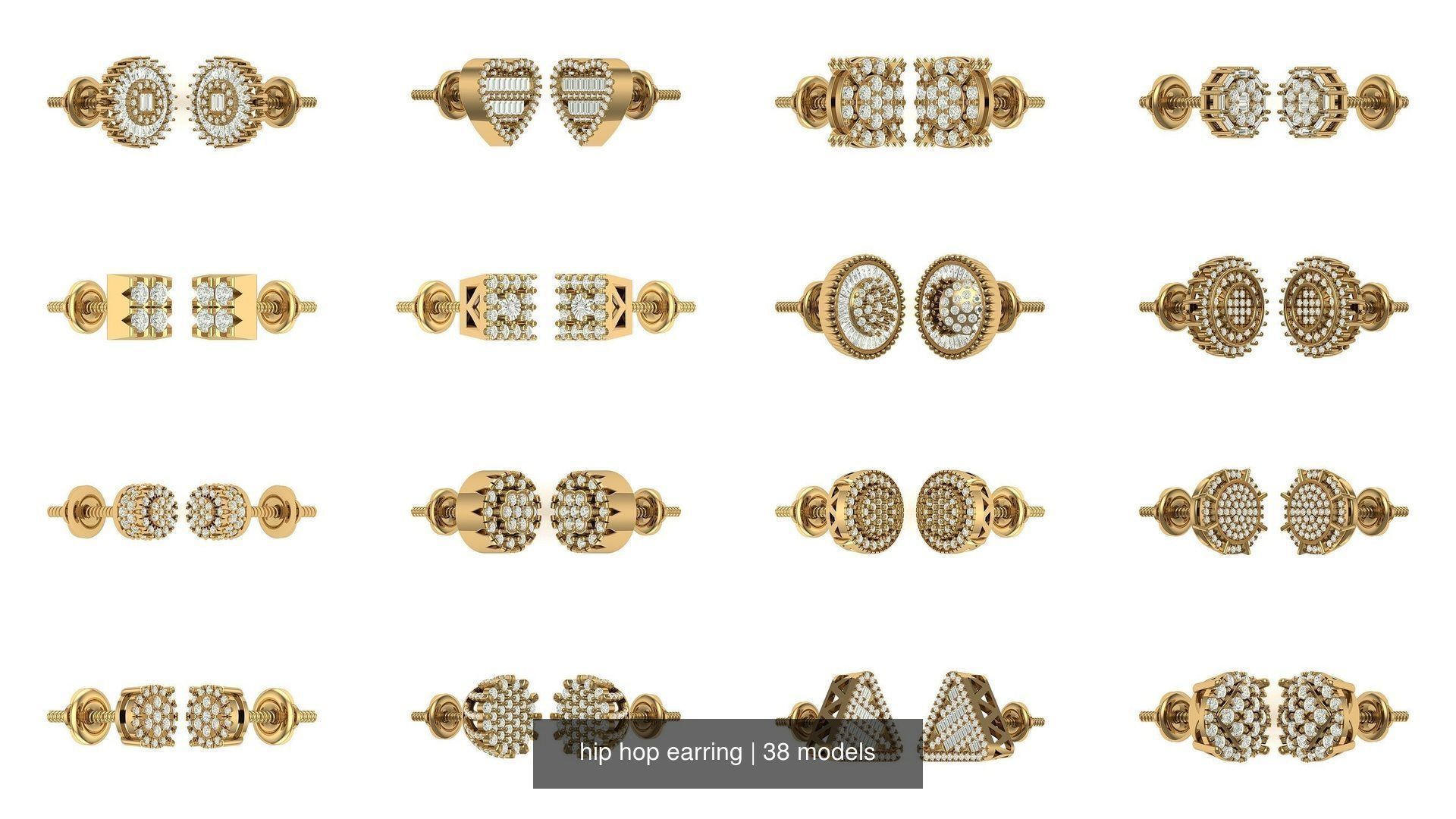 hip hop earring 3D Model Collection_2