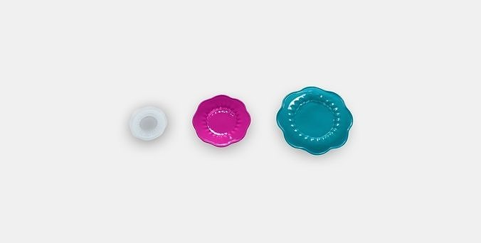 OVERMATT Food Lid Set of 3 Low-poly 3D model