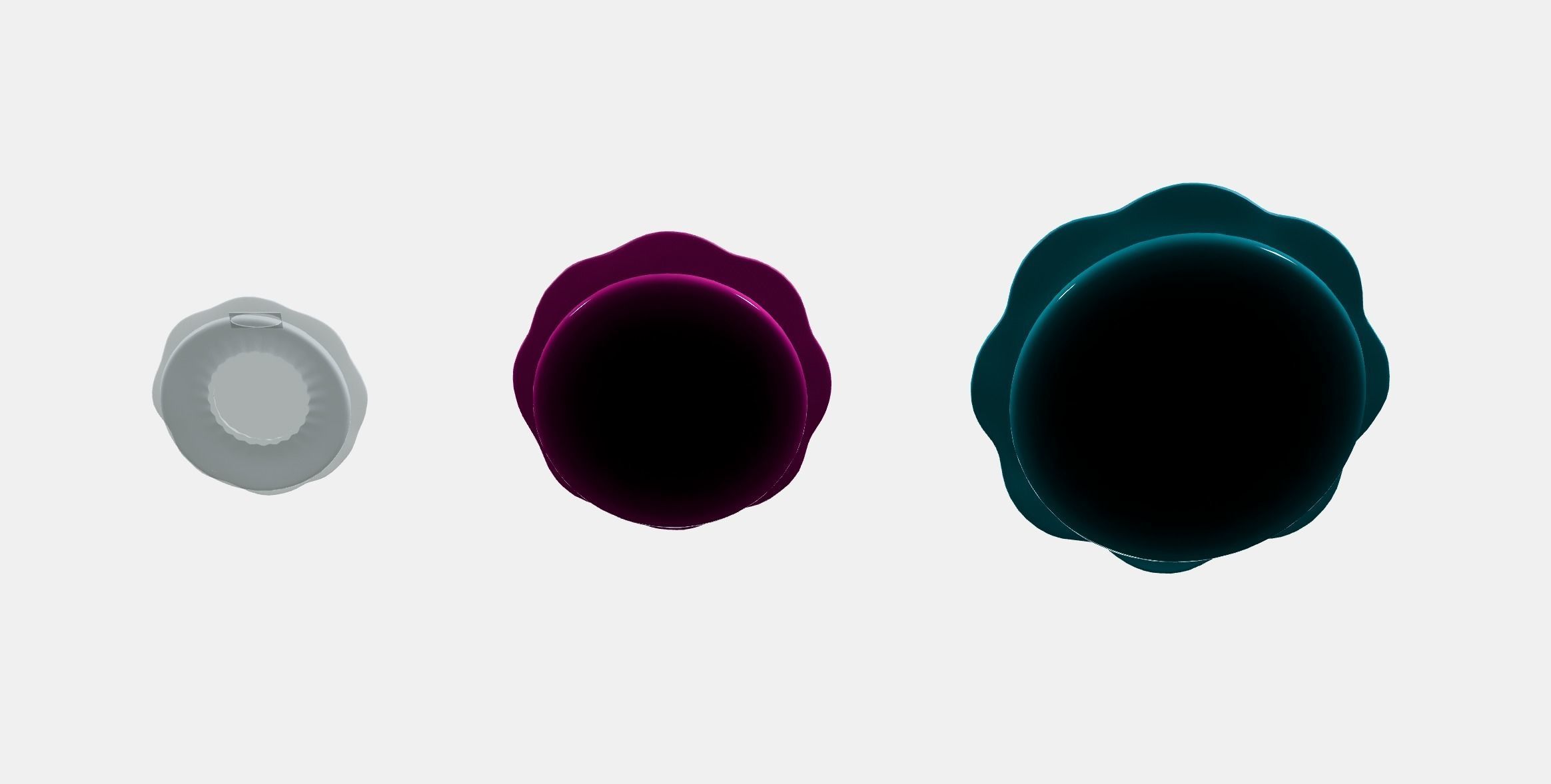 OVERMATT Food Lid Set of 3 Low-poly 3D model_8