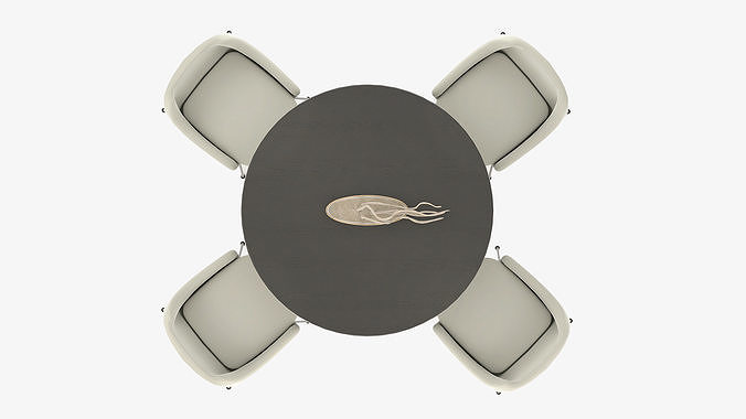 Dining Room table chairs lounge Low-poly 3D model 6