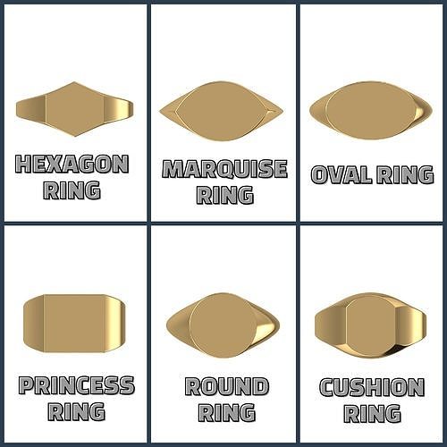 6 Ring Collection 3D Model Print 3D print model