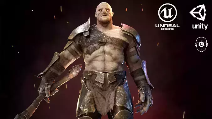 Orc Marauder Low-poly 3D model