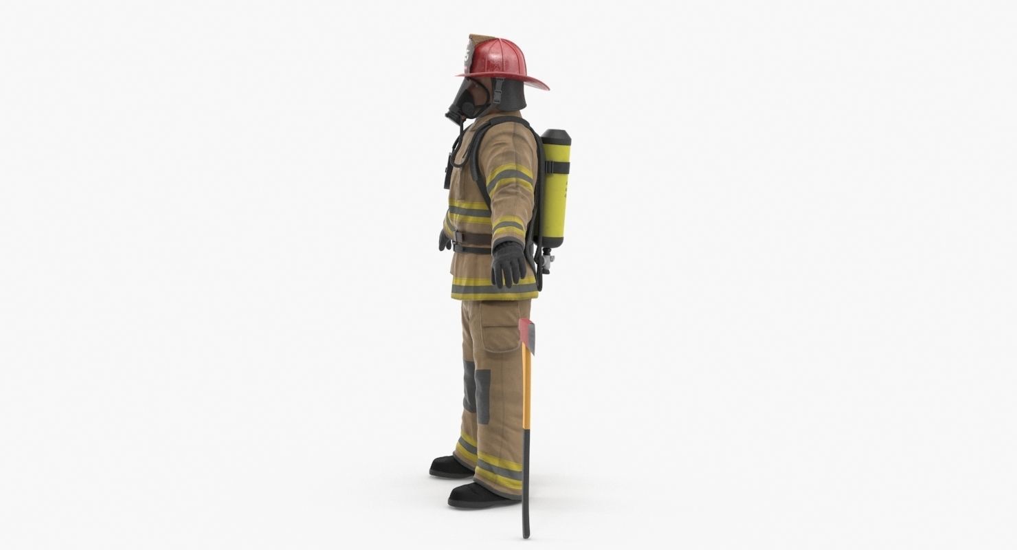 Firefighter Clean Low-poly 3D model_21