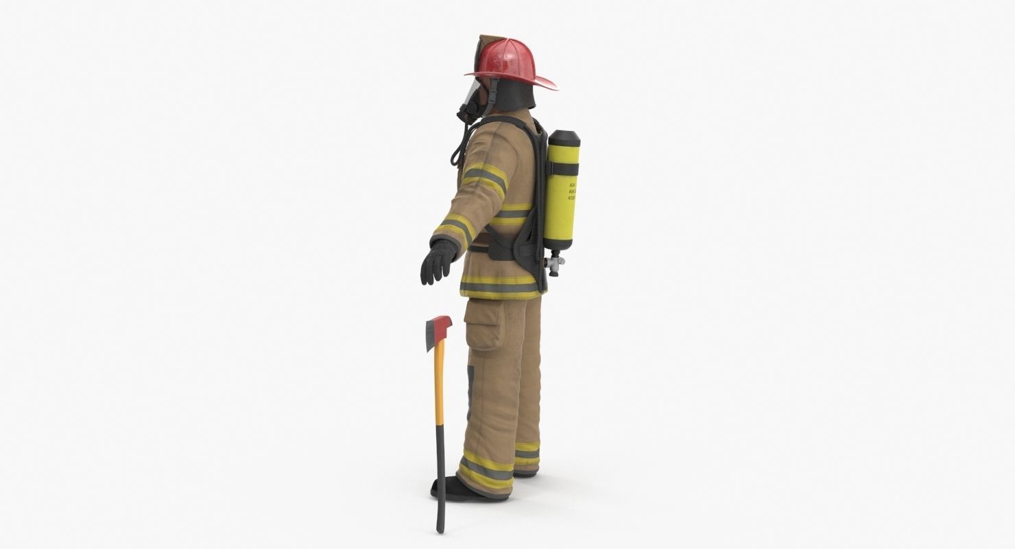 Firefighter Clean Low-poly 3D model_20