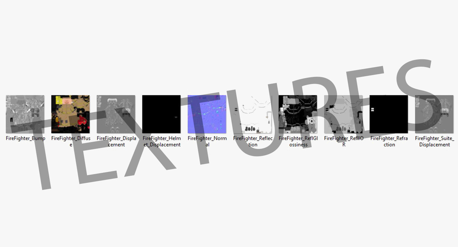 Firefighter Clean Low-poly 3D model_11