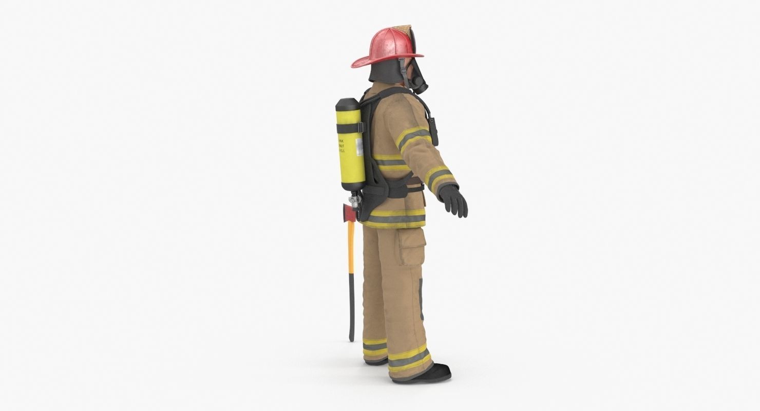 Firefighter Clean Low-poly 3D model_16