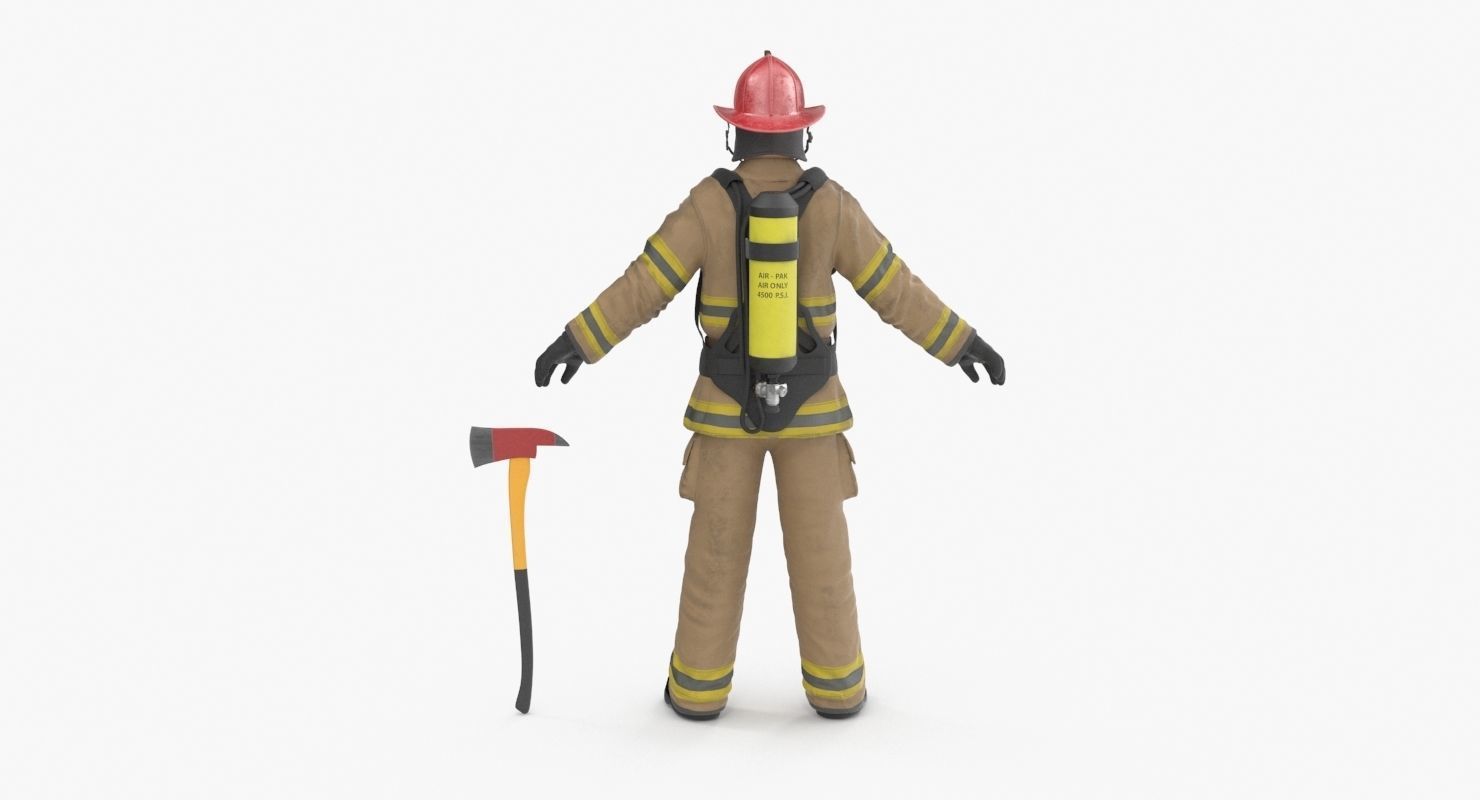 Firefighter Clean Low-poly 3D model_18