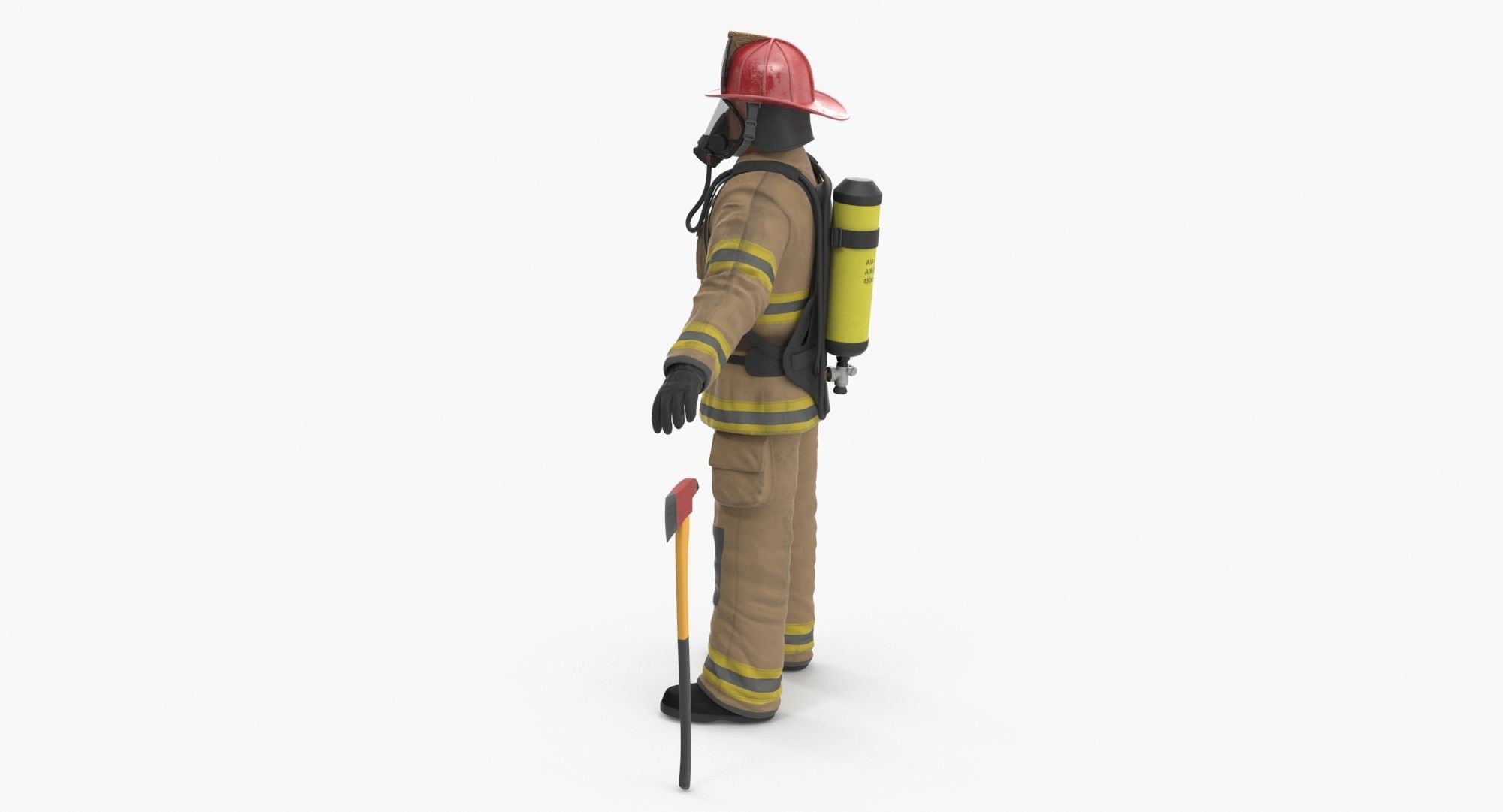 Firefighter Clean Low-poly 3D model_4