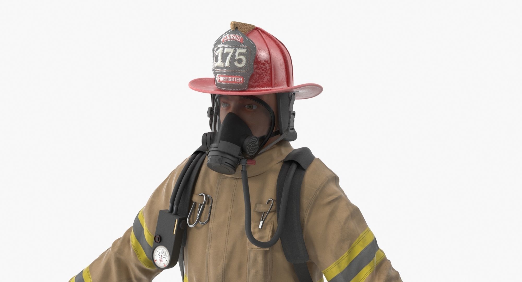 Firefighter Clean Low-poly 3D model_9