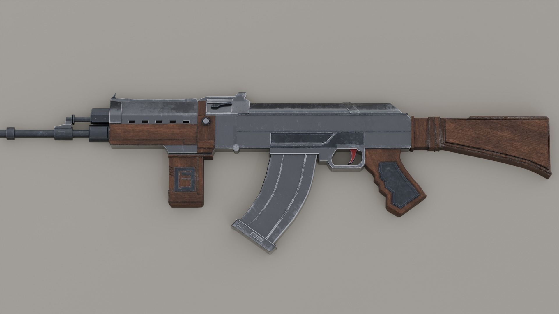 AssaultRifle - ProjectAce Concept Rifle Low-poly 3D model_1